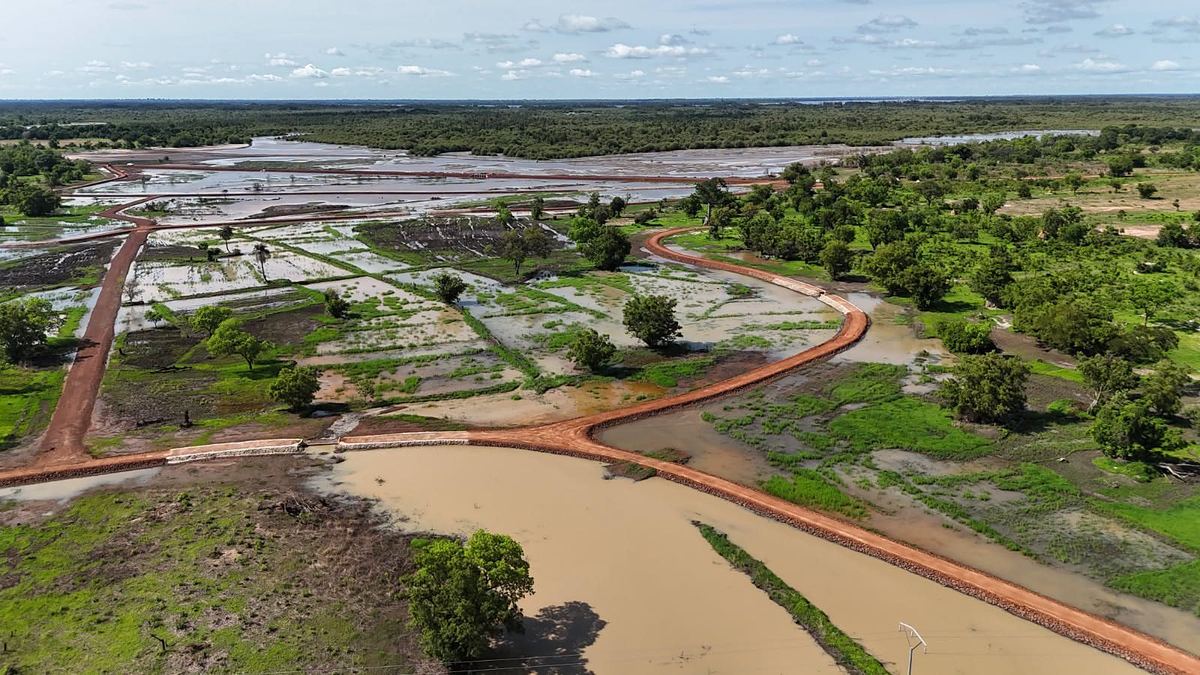 Vue aérienne du site de Genieri avec les parcelles aménagées
